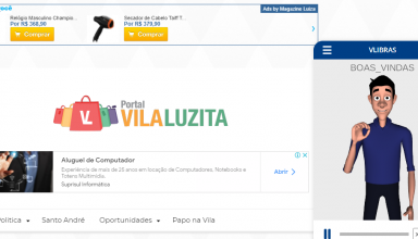 Portal Vila Luzita ganha ferramenta que traduz texto para Libras